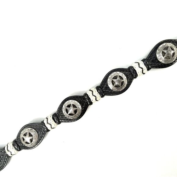 Ranger Belt Co. Brown Leather Hand Tooled Star Conchos Western Rodeo Belt Sz 34 - Picture 4 of 13